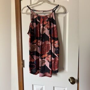 Floral Sleeveless Top in Pink and Black